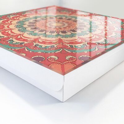 Schlüsselbox mit buntem Mandala-Motiv