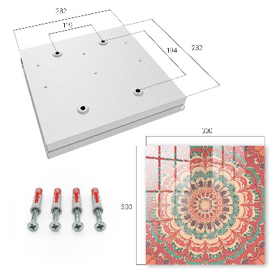 Schlüsselbox mit buntem Mandala-Motiv