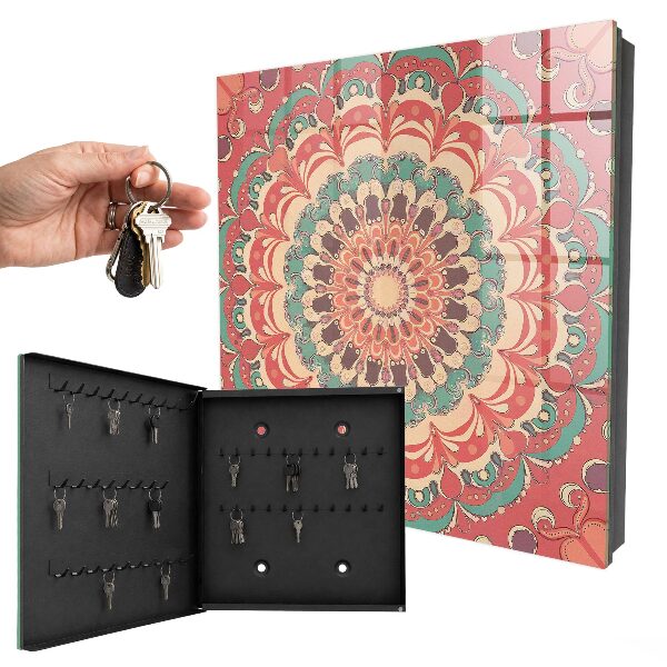 Schlüsselbox mit buntem Mandala-Motiv