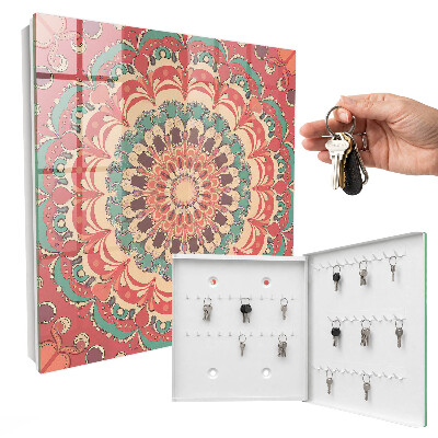 Schlüsselbox mit buntem Mandala-Motiv