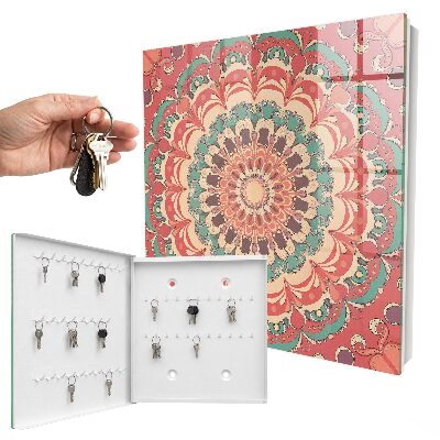 Schlüsselbox mit buntem Mandala-Motiv