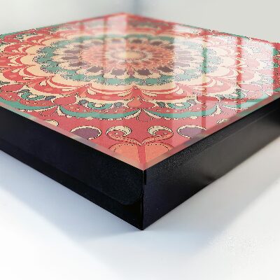 Schlüsselbox mit buntem Mandala-Motiv
