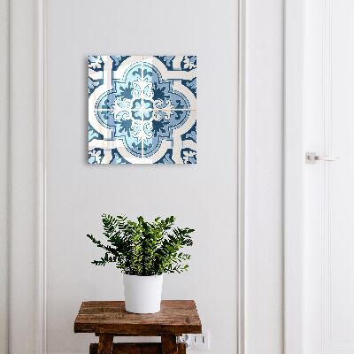 Schlüsselbox mit blauem Fliesendesign