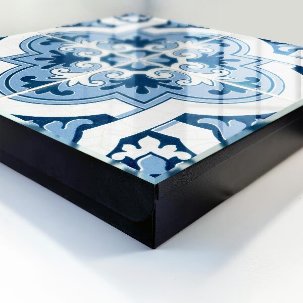 Schlüsselbox mit blauem Fliesendesign