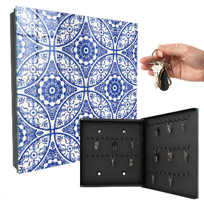 Schlüsselbox mit blauem Mosaikdesign