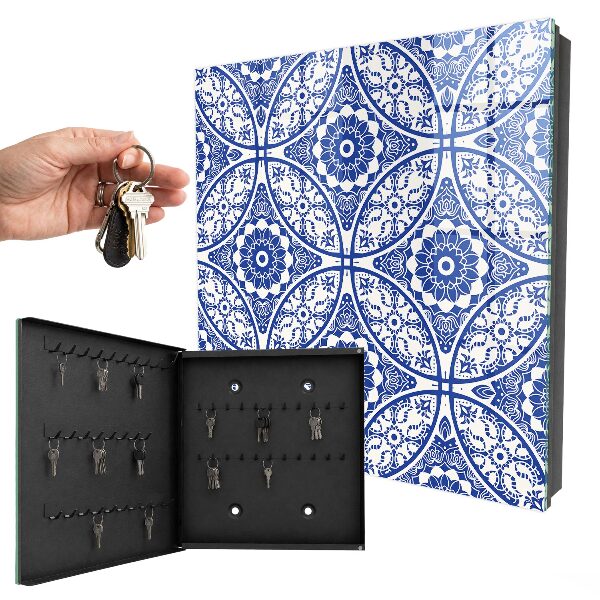 Schlüsselbox mit blauem Mosaikdesign
