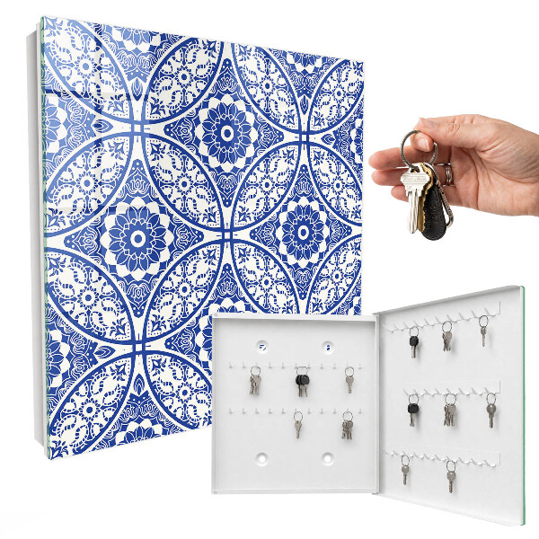 Schlüsselbox mit blauem Mosaikdesign