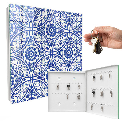 Schlüsselbox mit blauem Mosaikdesign