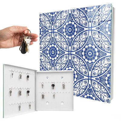 Schlüsselbox mit blauem Mosaikdesign