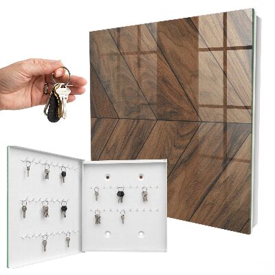 Schlüsselkasten aus Holz in Fischgrätenoptik