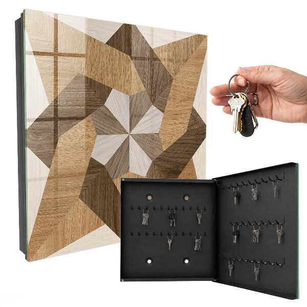 Schlüsselbox für die Wand aus Holz in Sternform