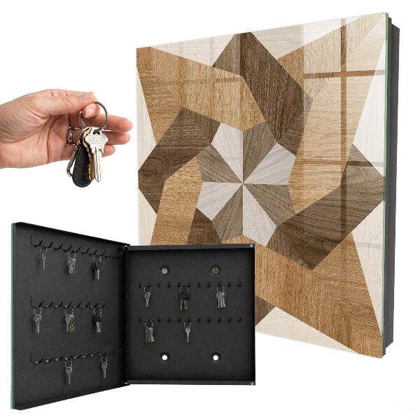 Schlüsselbox für die Wand aus Holz in Sternform