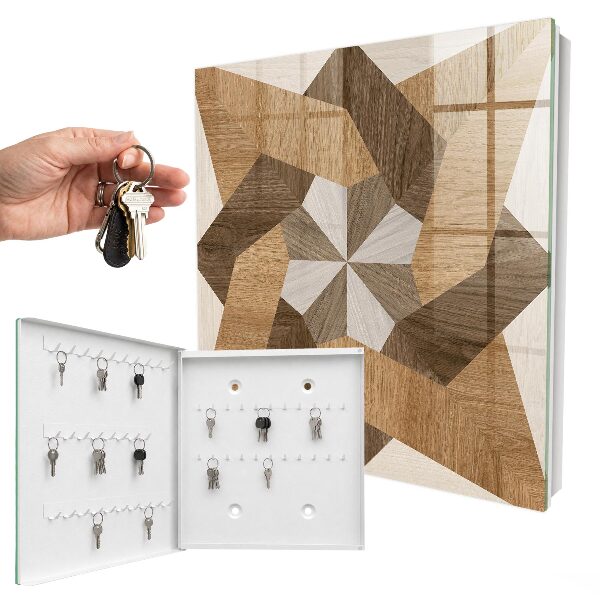 Schlüsselbox für die Wand aus Holz in Sternform