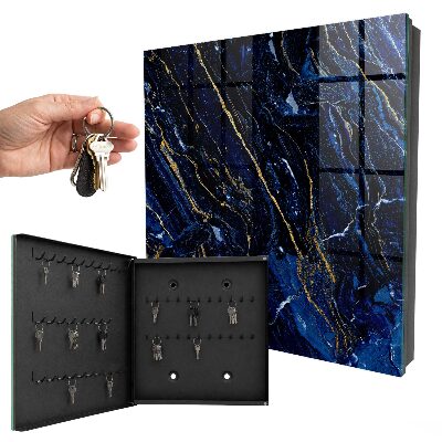 Schlüsselbox mit marineblauem Muster