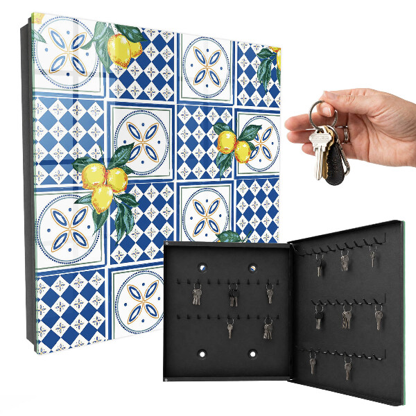 Schlüsselbox zur Wandmontage Design Zitronenfliesen