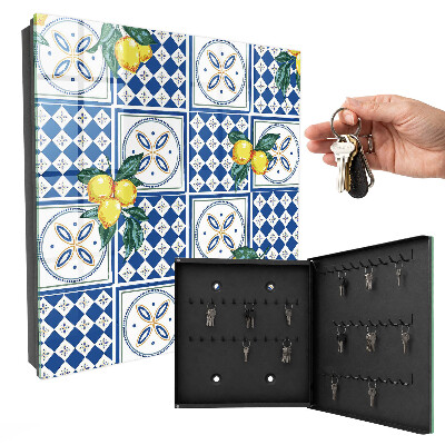 Schlüsselbox zur Wandmontage Design Zitronenfliesen