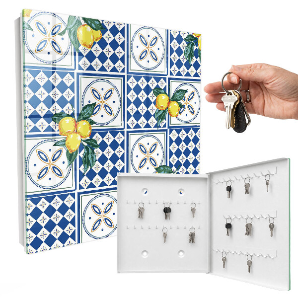 Schlüsselbox zur Wandmontage Design Zitronenfliesen
