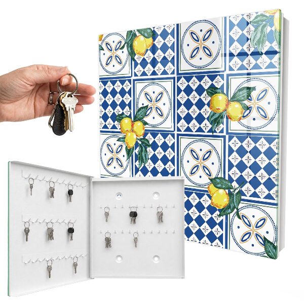 Schlüsselbox zur Wandmontage Design Zitronenfliesen