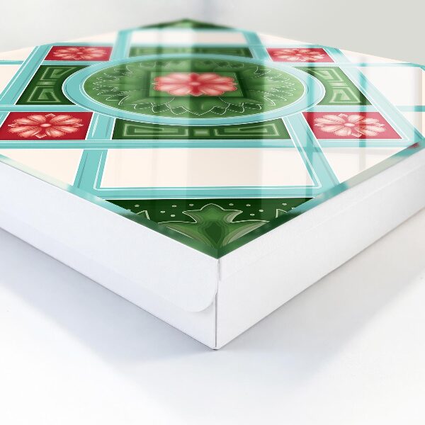 Schlüsselkasten mit floralem Geometrie-Design