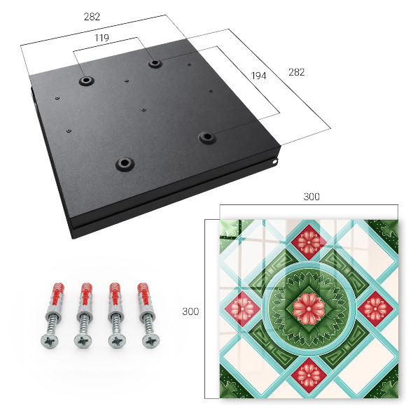 Schlüsselkasten mit floralem Geometrie-Design