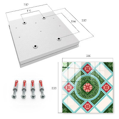 Schlüsselkasten mit floralem Geometrie-Design