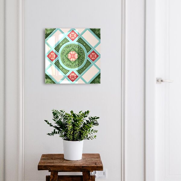 Schlüsselkasten mit floralem Geometrie-Design