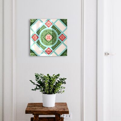 Schlüsselkasten mit floralem Geometrie-Design