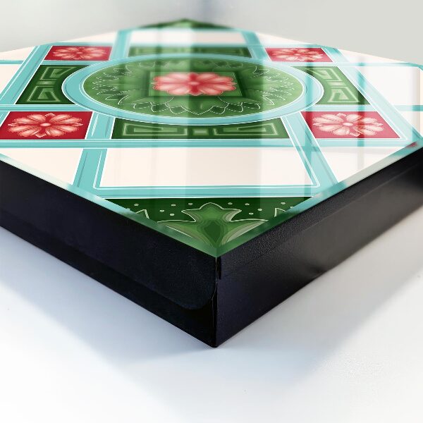 Schlüsselkasten mit floralem Geometrie-Design