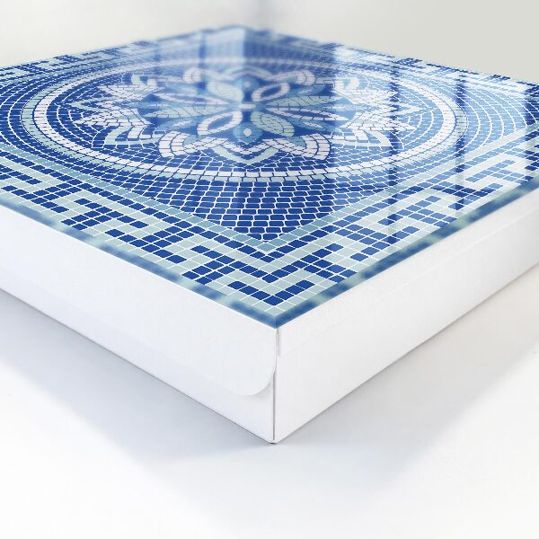 Schlüsselbox mit blauem Mosaikdesign