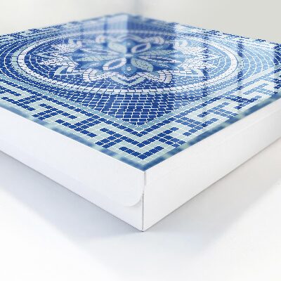 Schlüsselbox mit blauem Mosaikdesign