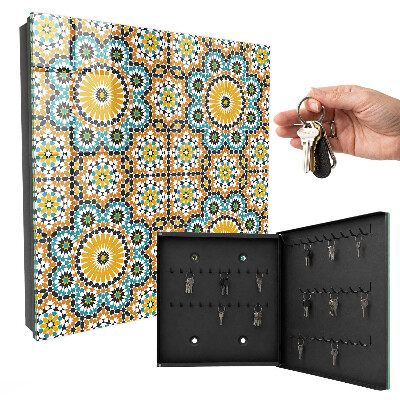 Schlüsselbox zur Wandmontage mit geometrischem Mosaikdesign