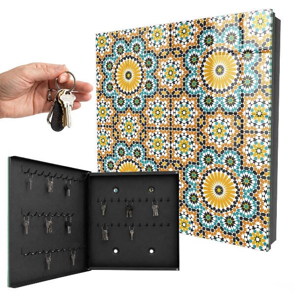 Schlüsselbox zur Wandmontage mit geometrischem Mosaikdesign