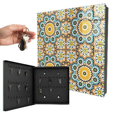 Schlüsselbox zur Wandmontage mit geometrischem Mosaikdesign