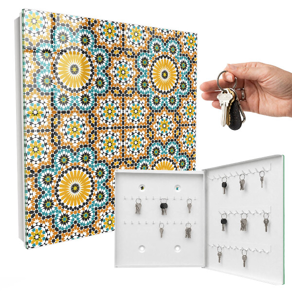 Schlüsselbox zur Wandmontage mit geometrischem Mosaikdesign