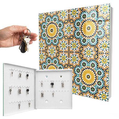 Schlüsselbox zur Wandmontage mit geometrischem Mosaikdesign