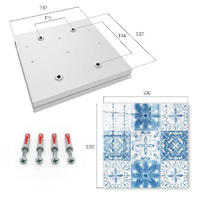 Schlüsselbox zur Wandmontage mit geometrischem Fliesenmuster
