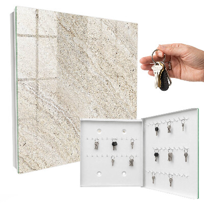 Schlüsselbox für die Wand in heller Marmoroptik