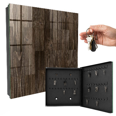 Schlüsselbox für die Wand aus braunem Holz