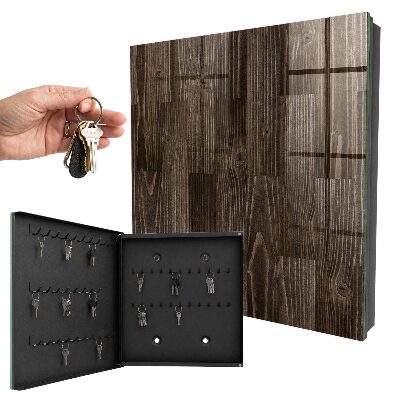 Schlüsselbox für die Wand aus braunem Holz
