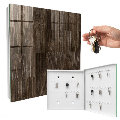 Schlüsselbox für die Wand aus braunem Holz