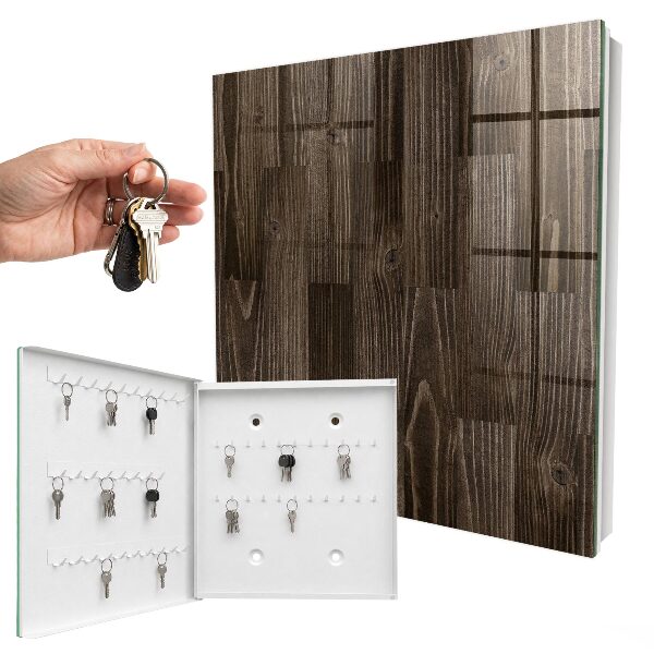 Schlüsselbox für die Wand aus braunem Holz