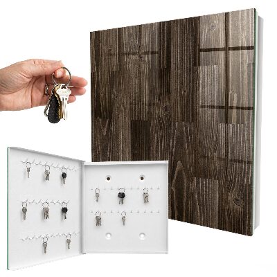 Schlüsselbox für die Wand aus braunem Holz