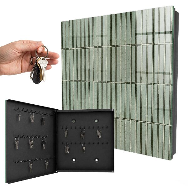 Schlüsselbox für die Wand mit grünem Muster
