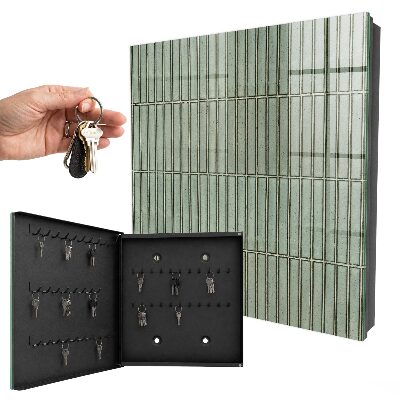 Schlüsselbox für die Wand mit grünem Muster