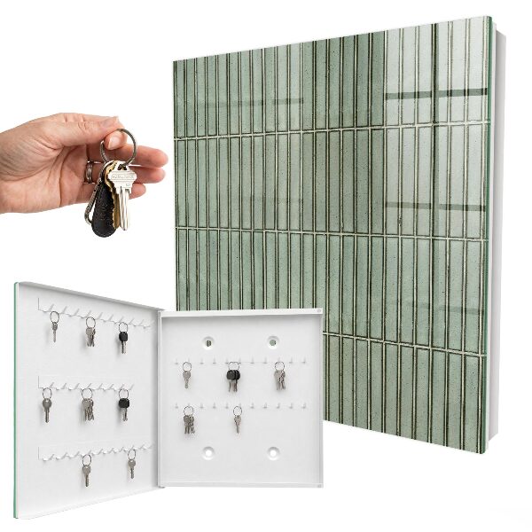 Schlüsselbox für die Wand mit grünem Muster