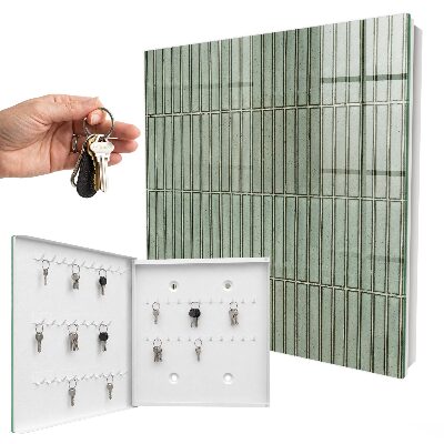 Schlüsselbox für die Wand mit grünem Muster