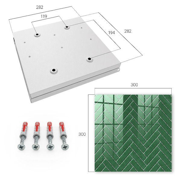 Schlüsselbox für die Wand in grüner Fischgrätenoptik
