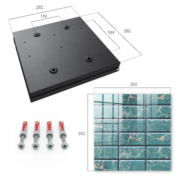 Schlüsselbox für die Wand in türkisfarbenem Marmor-Design