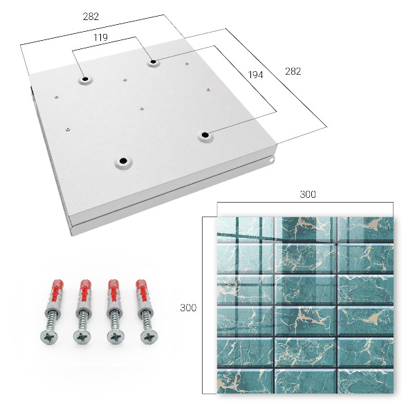 Schlüsselbox für die Wand in türkisfarbenem Marmor-Design