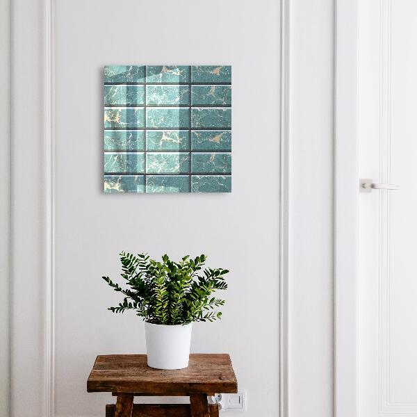 Schlüsselbox für die Wand in türkisfarbenem Marmor-Design